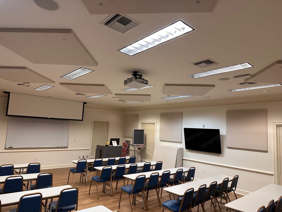 Classroom B with the acoustic panels
