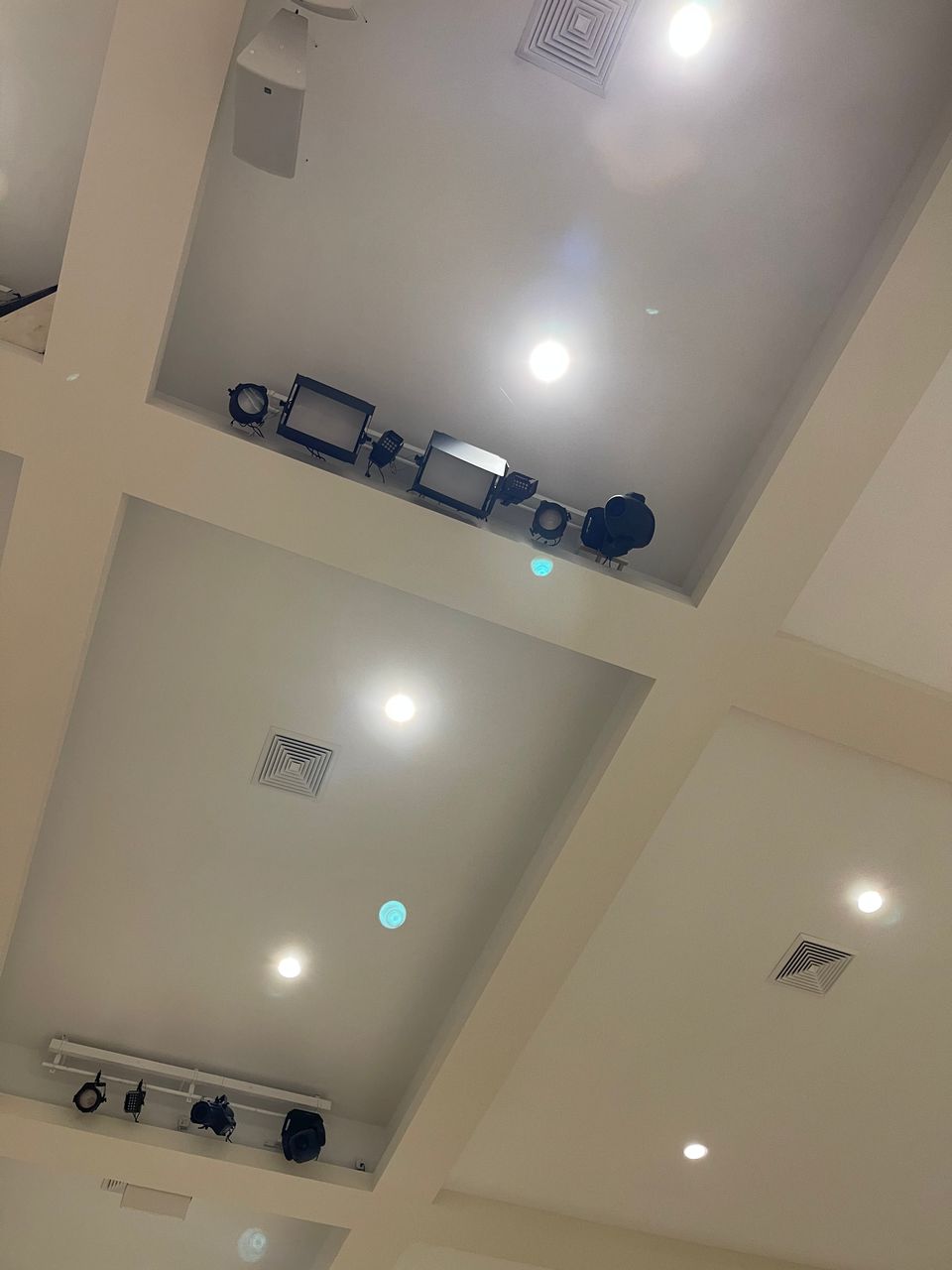 Close-up of an Elation fixture in the rig